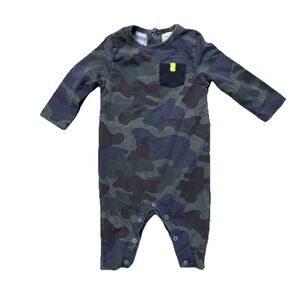 Egg Baby Boys 3 Month Camo‎ Romper Long Sleeve Snap One Piece Outfit